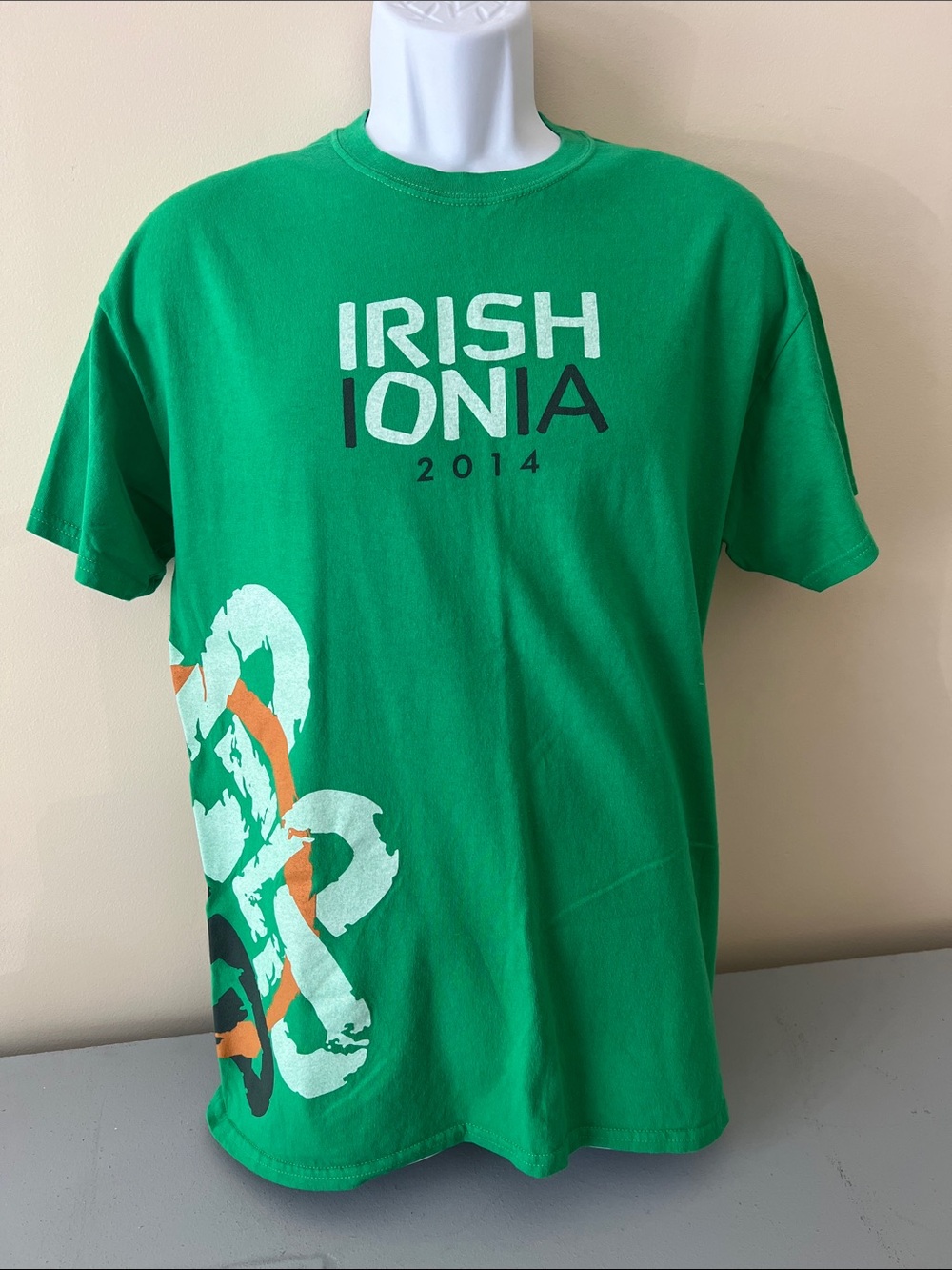 Gildan Irish on Ionia 2014 Short Sleeve T‑Shirt with White & Orange Graphics